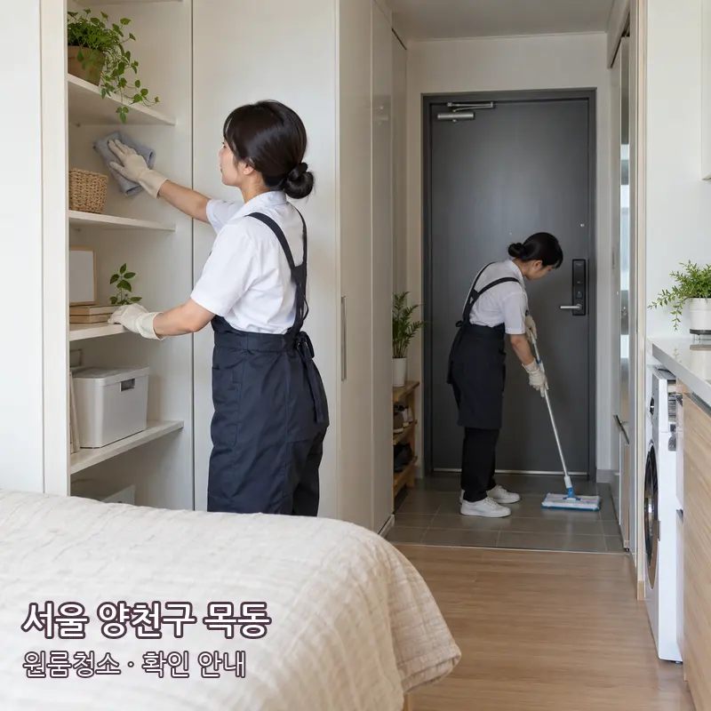 서울 양천구 목동 원룸청소 작업 범위 예시 이미지