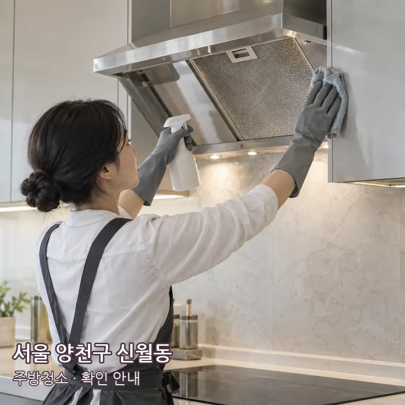 서울 양천구 신월동 주방청소 작업 범위 예시 이미지