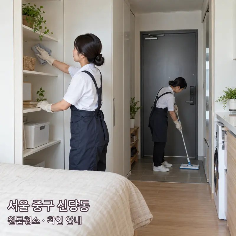 서울 중구 신당동 원룸청소 작업 범위 예시 이미지