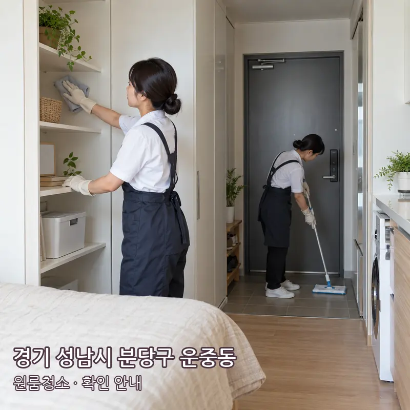 경기 성남시 분당구 운중동 원룸청소 작업 범위 예시 이미지