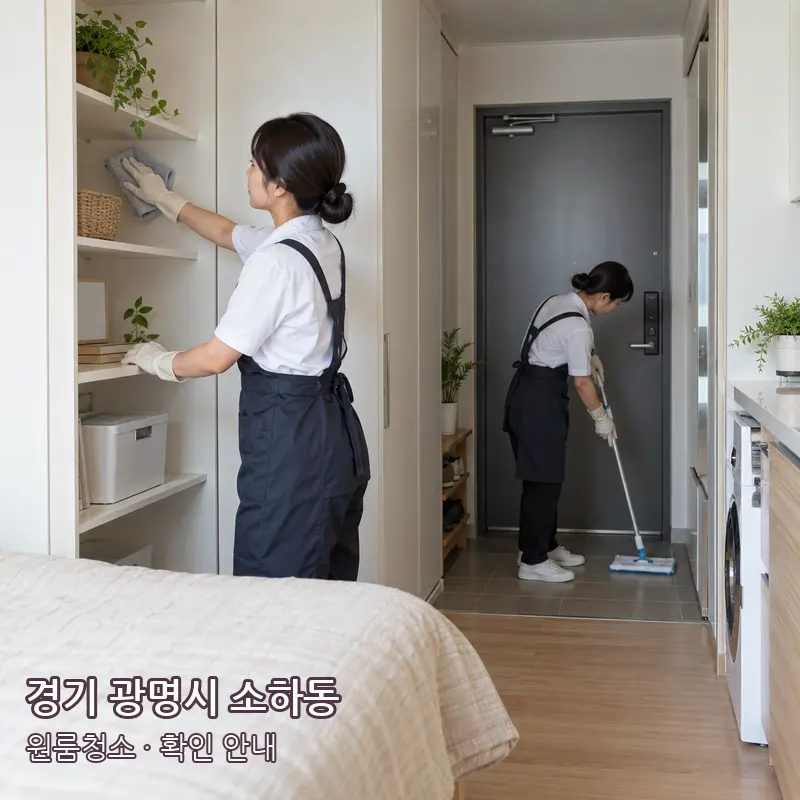 경기 광명시 소하동 원룸청소 작업 범위 예시 이미지
