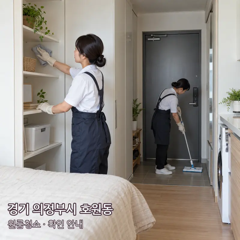 경기 의정부시 호원동 원룸청소 작업 범위 예시 이미지
