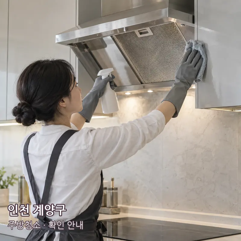 인천 계양구 주방청소 작업 범위 예시 이미지