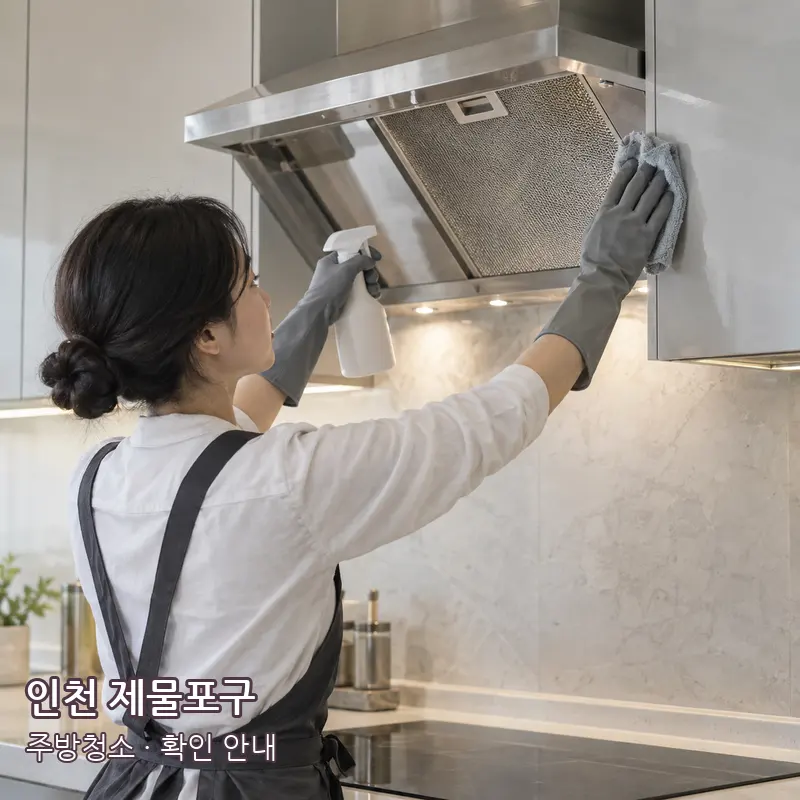 인천 제물포구 주방청소 작업 범위 예시 이미지
