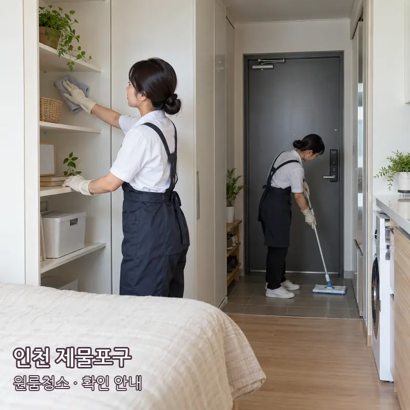 인천 제물포구 원룸청소 작업 범위 예시 이미지